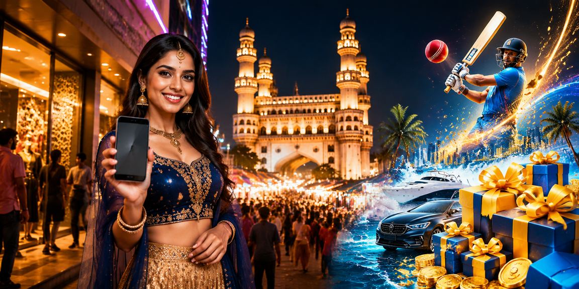 View of Hyderabad Charminar with cricket betting theme