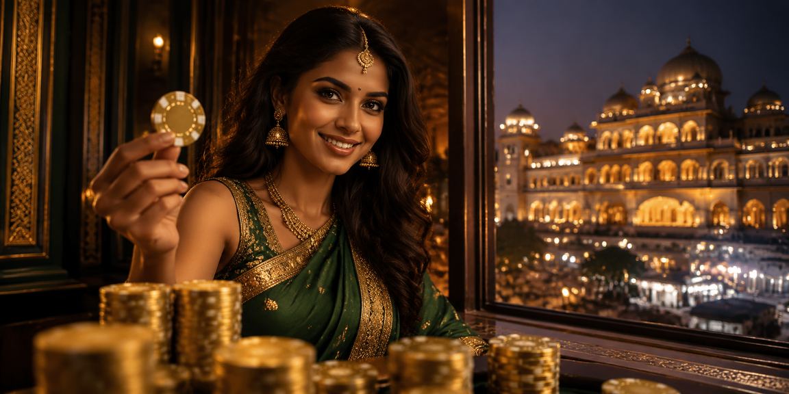 Indian lady placing cricket bets on smartphone