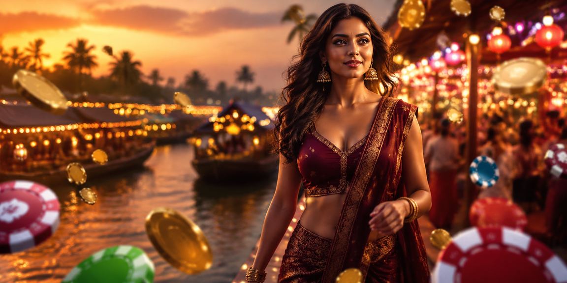 night market in Kerala with Teen Patti betting players